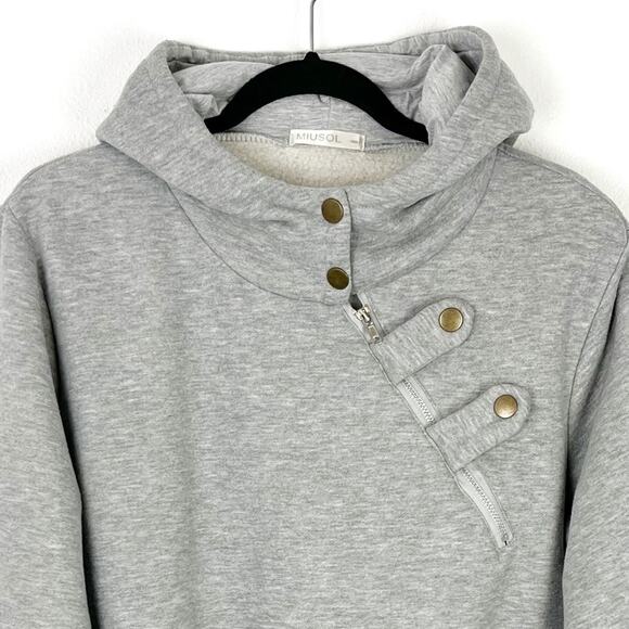 Miusol Pullover Sweatshirt Hoodie Zip Snap Streetwear Style Athleisure Track - Picture 3 of 7